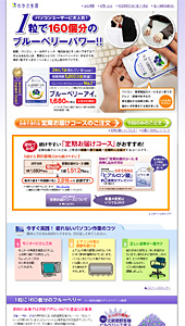 パソコンユーザーに大人気！1粒で160個分のブルーベリーパワー!!｜ブルーベリーアイ｜ランディングページ